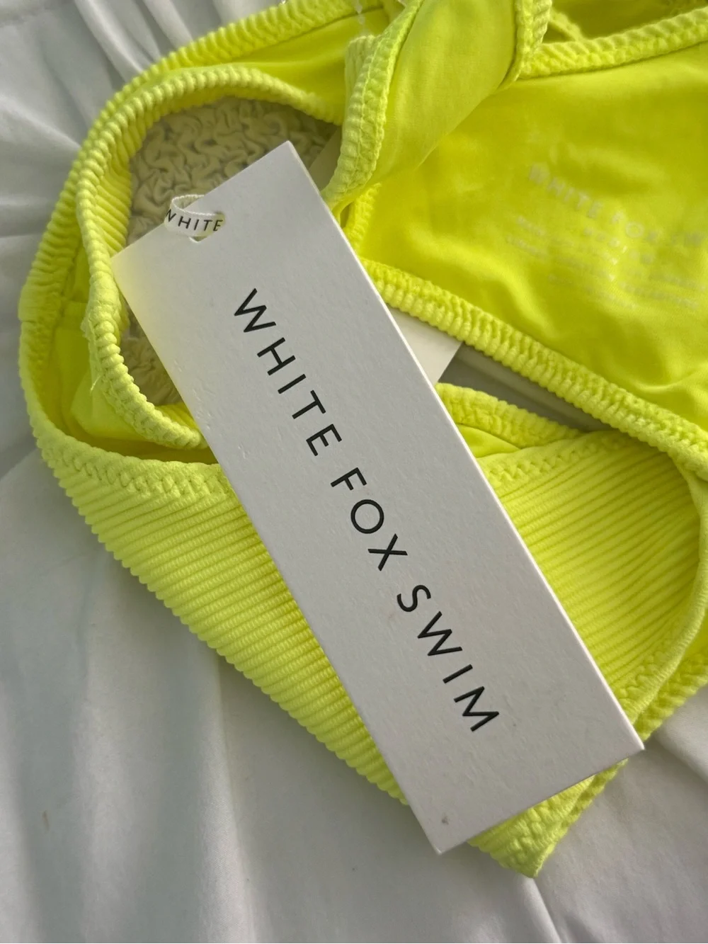 White Fox Boutique Hacienda Bikini Top in Neon Yellow